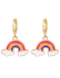 Gold Tone Small Rainbow/Cloud Earrings E101 Choice of 2 Colourways