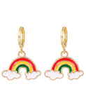 Gold Tone Small Rainbow/Cloud Earrings E101 Choice of 2 Colourways