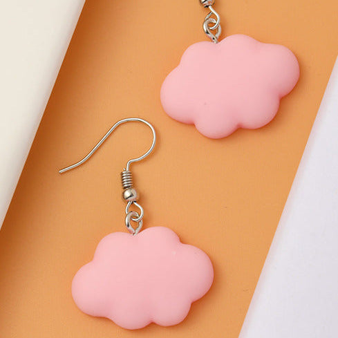 Acrylic Baby Pink Small Cloud Earrings E95