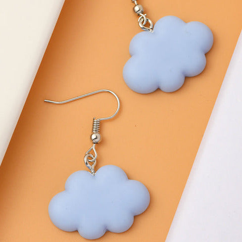 Acrylic Baby Blue Small Cloud Earrings E95
