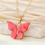 Gold Tone Chain With Size 2 Butterfly - Choice of Colours N2