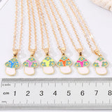 Gold Tone Small Flower Mushroom Alloy  Necklace N5 Choice of Colours