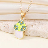 Gold Tone Small Flower Mushroom Alloy  Necklace N5 Choice of Colours