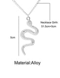 Silver Tone Snake Pendant Necklace N78