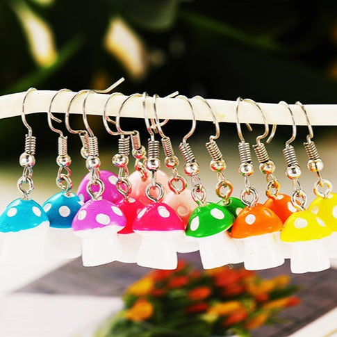 Resin Small Mushroom Earrings E186 Choice of Colours