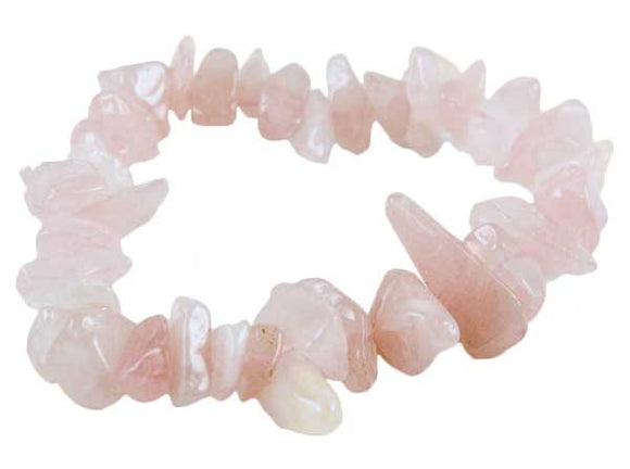 Rose Quartz Chip Chunky Elasticated Bracelet B32