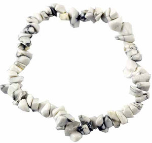 White Howlite Crystal Chip Elasticated Bracelet B41