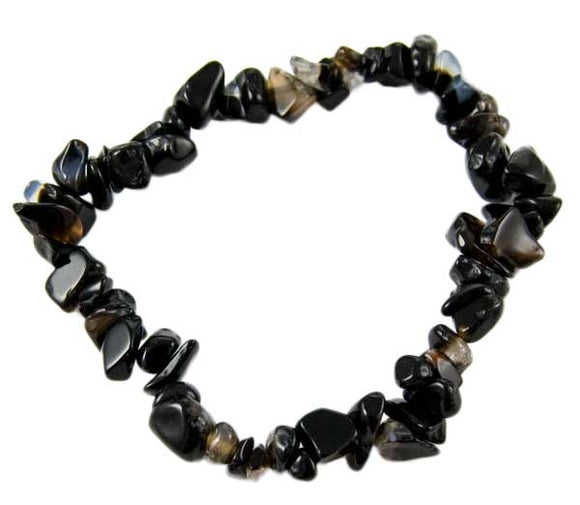 Black Onyx Crystal Chip Elasticated Bracelet B42