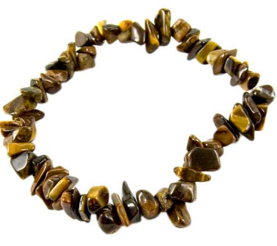 Tiger Eye Crystal Chip Elasticated Bracelet B40